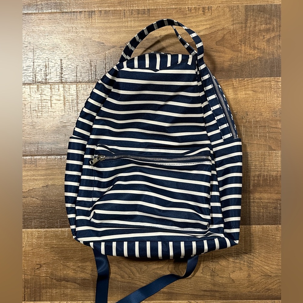 Cute Navy and White Striped Kids Backpack